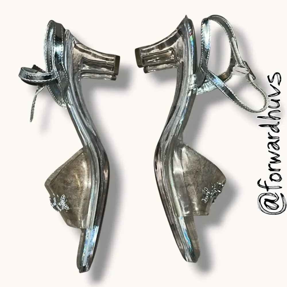 Kenneth Cole Reaction Cind-R-Ella Clear Silver Dress Sandals Girls 3